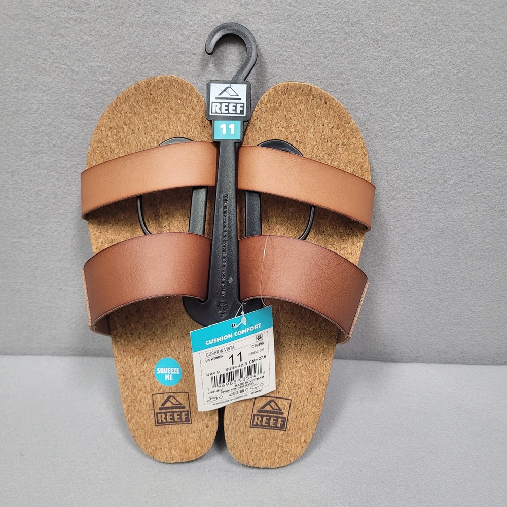 Reef Cushion Vista Espresso Duo Women 11 Slide Sandals CJ6498